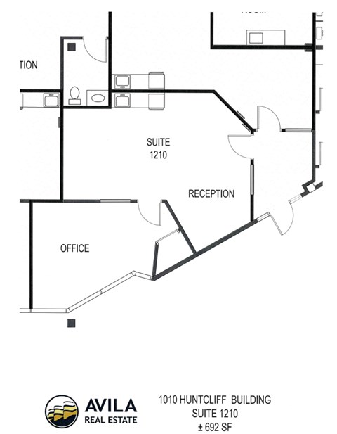 Floor plan for studio, 692 sqft